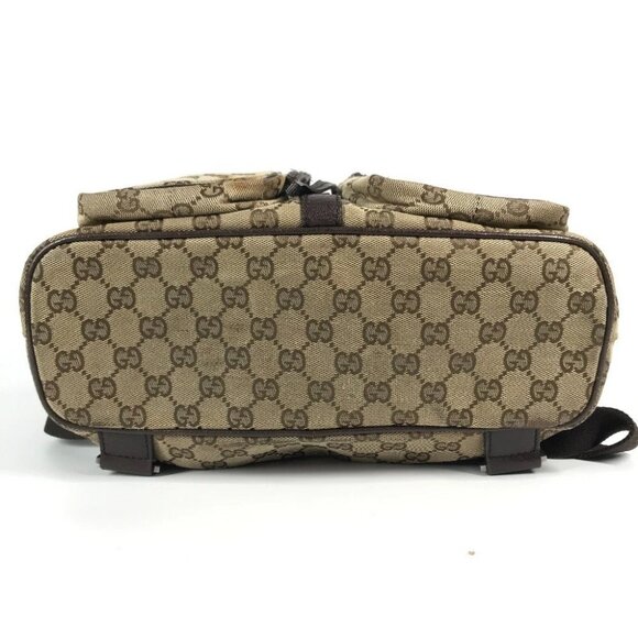 GUCCI 114552 GG logo backpack Bag Backpack GGCanvas/Leather Beige/Dark brown - Picture 13 of 16